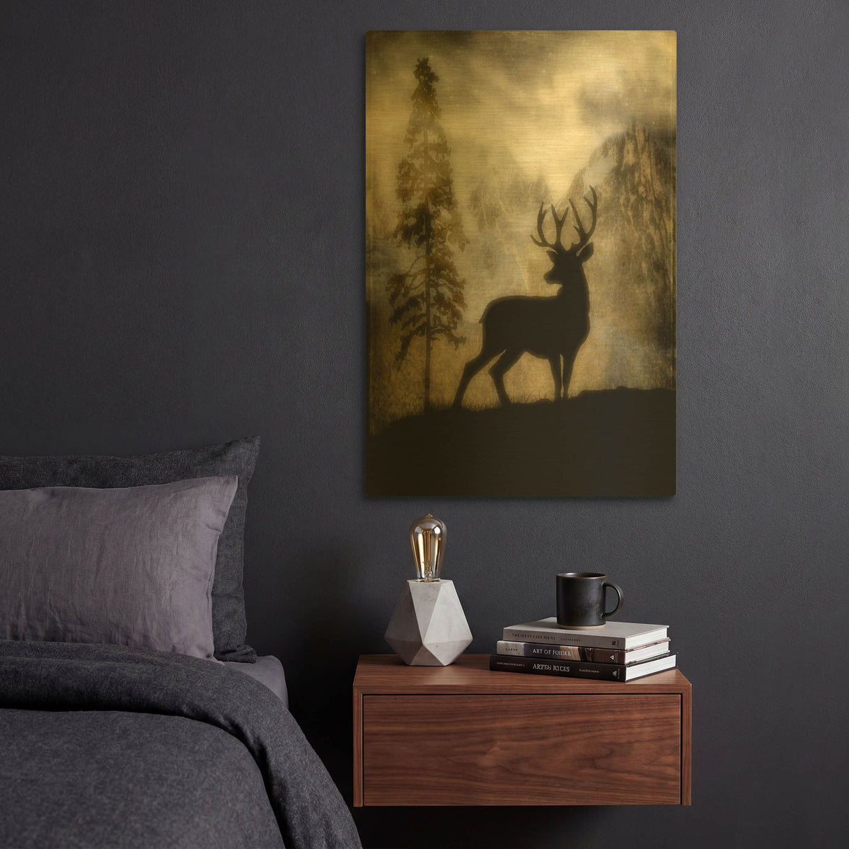 'Mystic Deer' By Lightbox Journal Gold Metal Wall Art