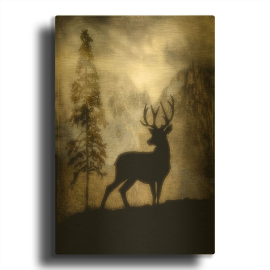 'Mystic Deer' By Lightbox Journal Gold Metal Wall Art