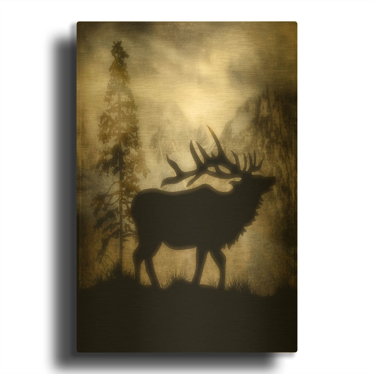 'Mystic Elk' By Lightbox Journal Gold Metal Wall Art