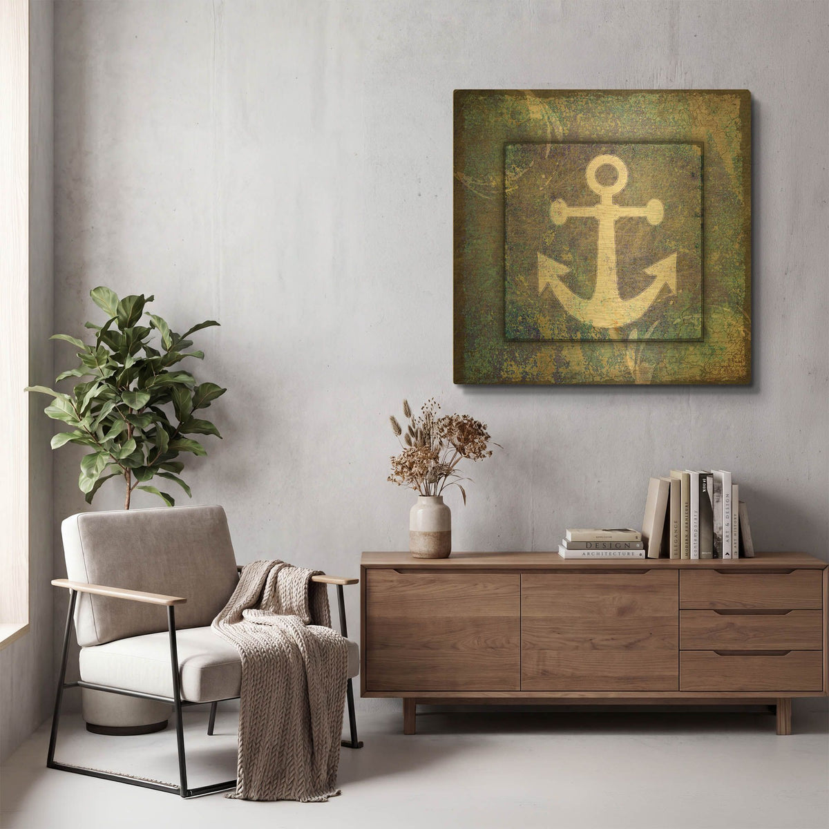 'Beach House Anchor' By Lightbox Journal Gold Metal Wall Art