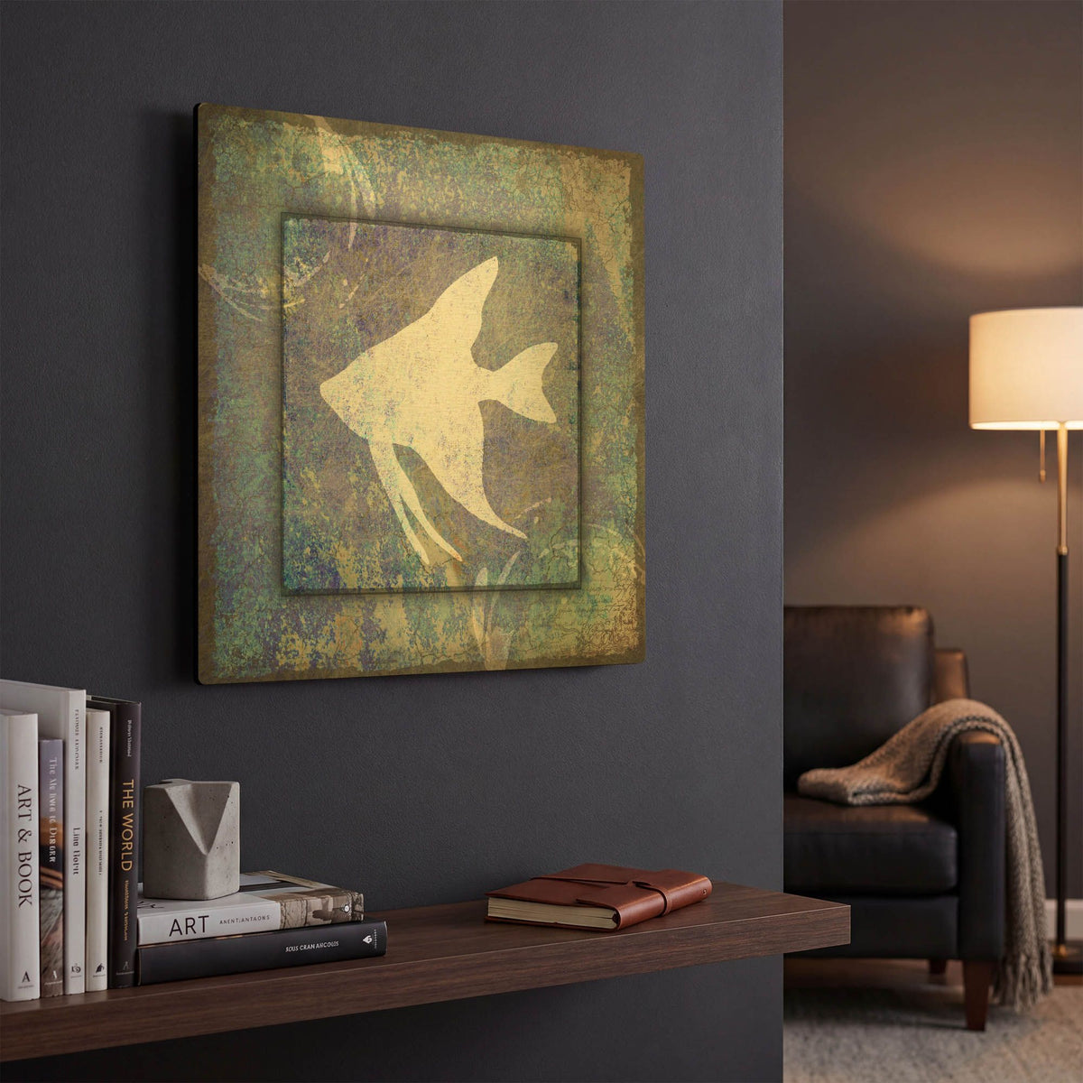 'Beach House Fish' By Lightbox Journal Gold Metal Wall Art