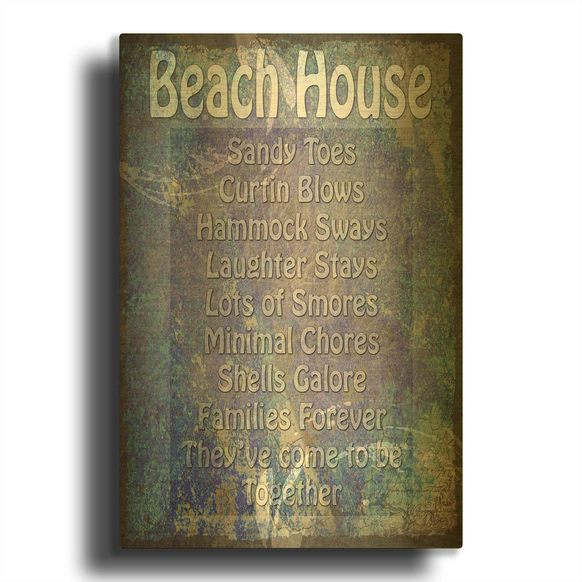'Beach House' By Lightbox Journal Gold Metal Wall Art