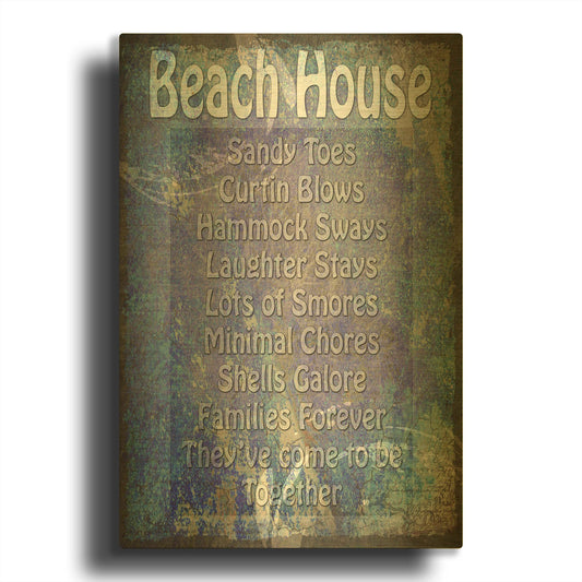 'Beach House' By Lightbox Journal Gold Metal Wall Art