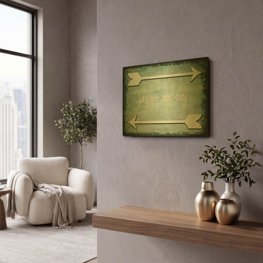 'Choose Path - Go Own Way' By Lightbox Journal Gold Metal Wall Art
