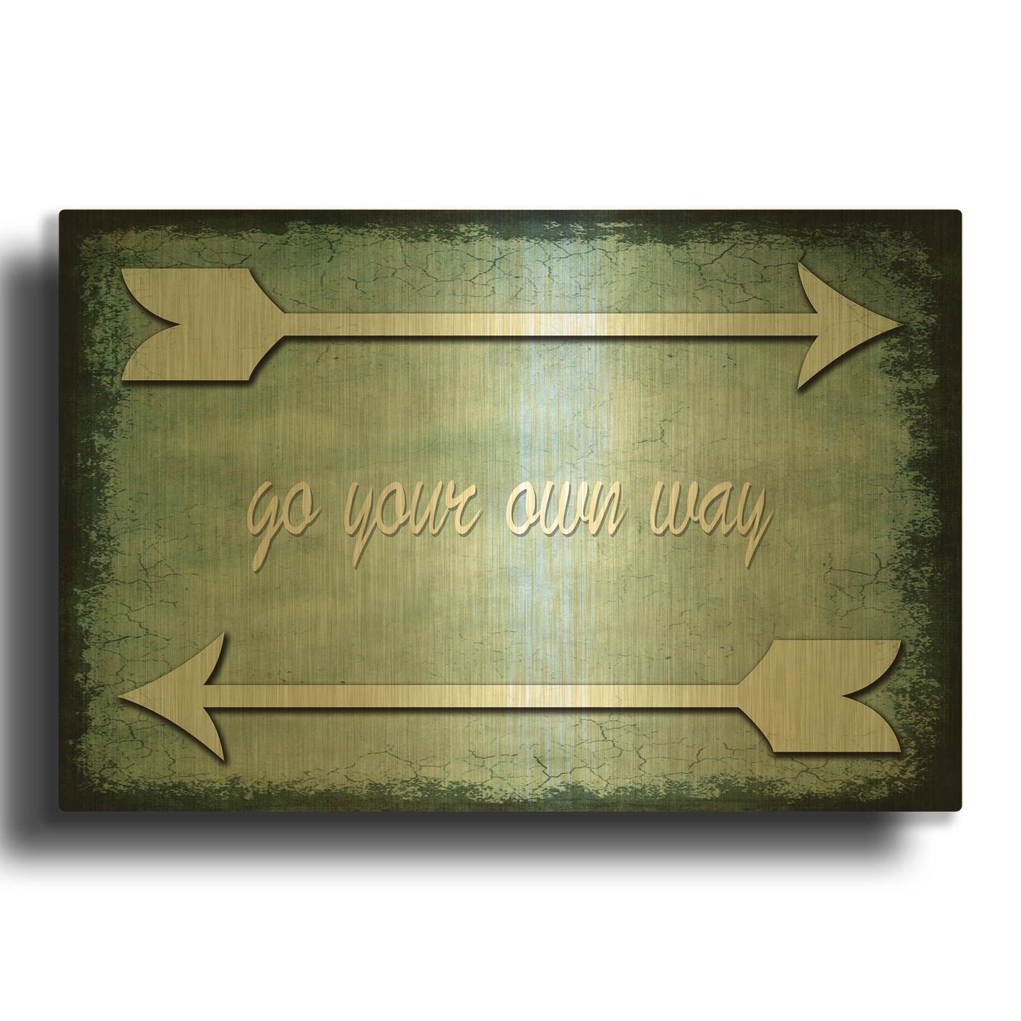 'Choose Path - Go Own Way' By Lightbox Journal Gold Metal Wall Art