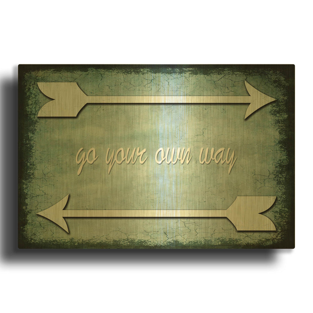 'Choose Path - Go Own Way' By Lightbox Journal Gold Metal Wall Art