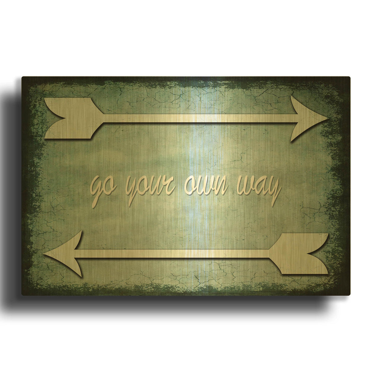'Choose Path - Go Own Way' By Lightbox Journal Gold Metal Wall Art