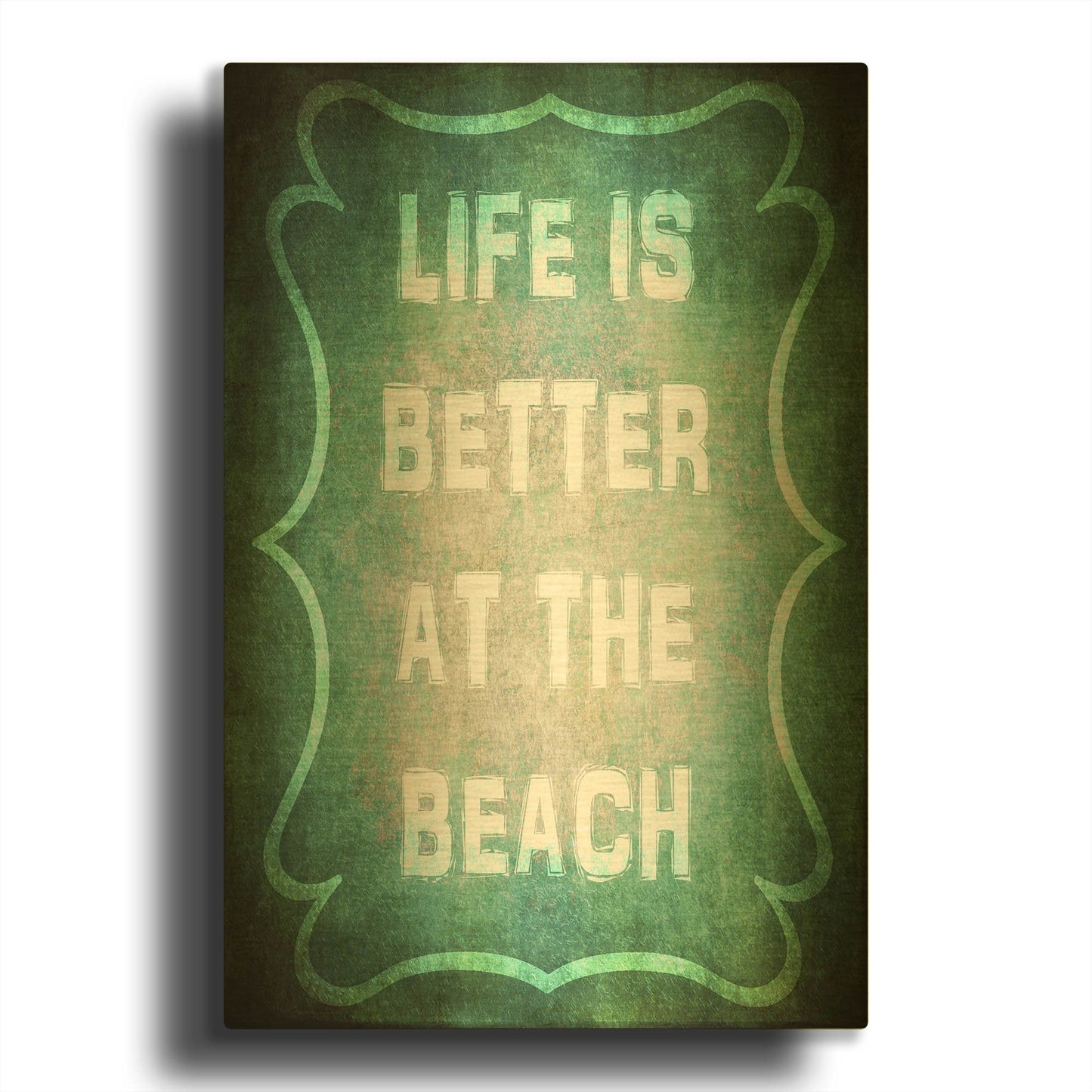 'Good Times Better Beach' By Lightbox Journal Gold Metal Wall Art