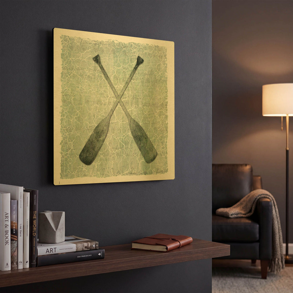 'Life Is Better At The Lake Oars 2' By Lightbox Journal Gold Metal Wall Art