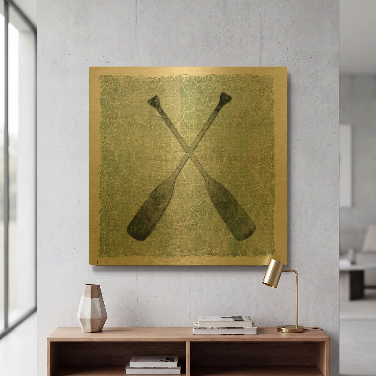 'Life Is Better At The Lake Oars 2' By Lightbox Journal Gold Metal Wall Art