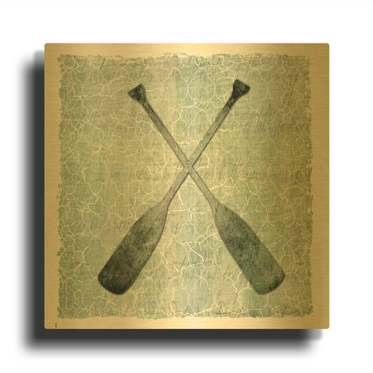'Life Is Better At The Lake Oars 2' By Lightbox Journal Gold Metal Wall Art