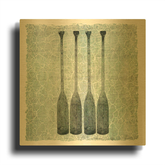 'Life Is Better At The Lake Oars' By Lightbox Journal Gold Metal Wall Art