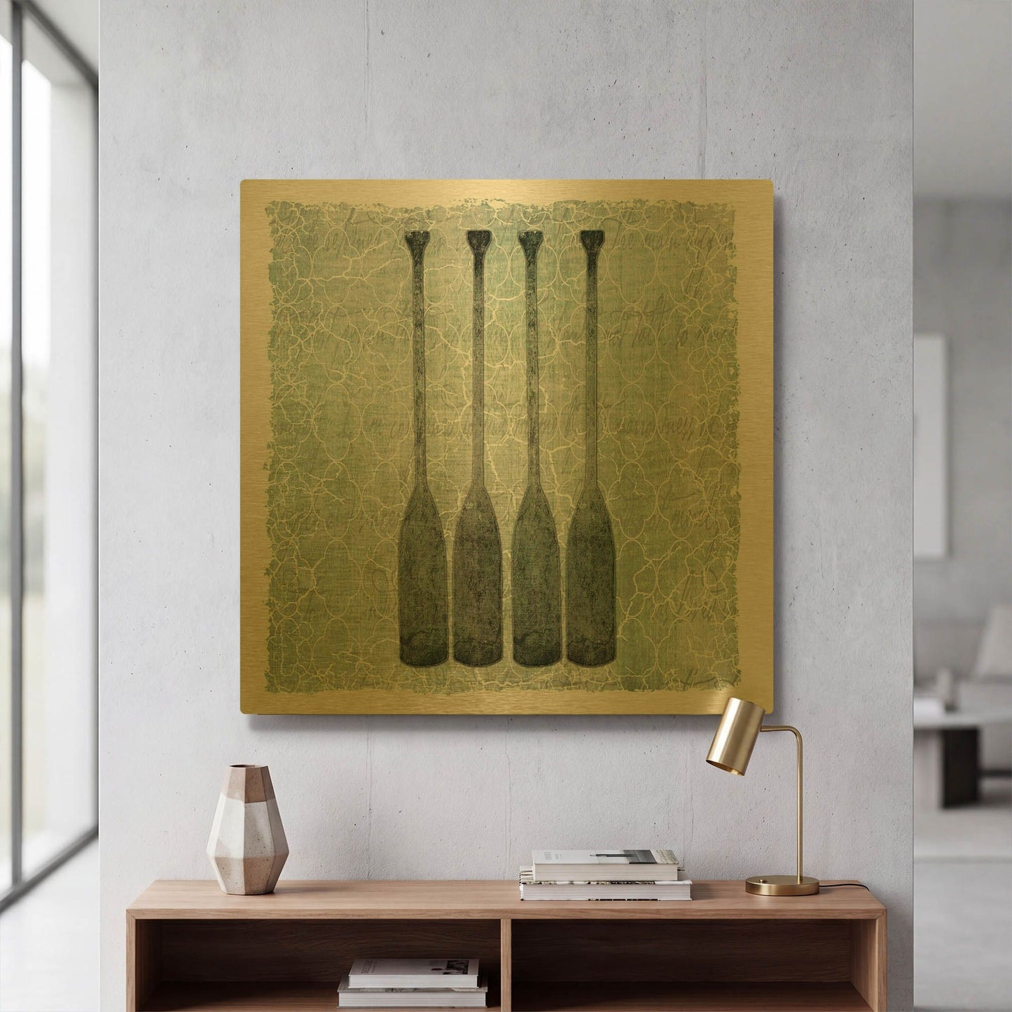 'Life Is Better At The Lake Oars' By Lightbox Journal Gold Metal Wall Art