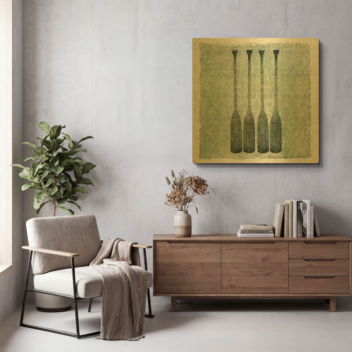 'Life Is Better At The Lake Oars' By Lightbox Journal Gold Metal Wall Art