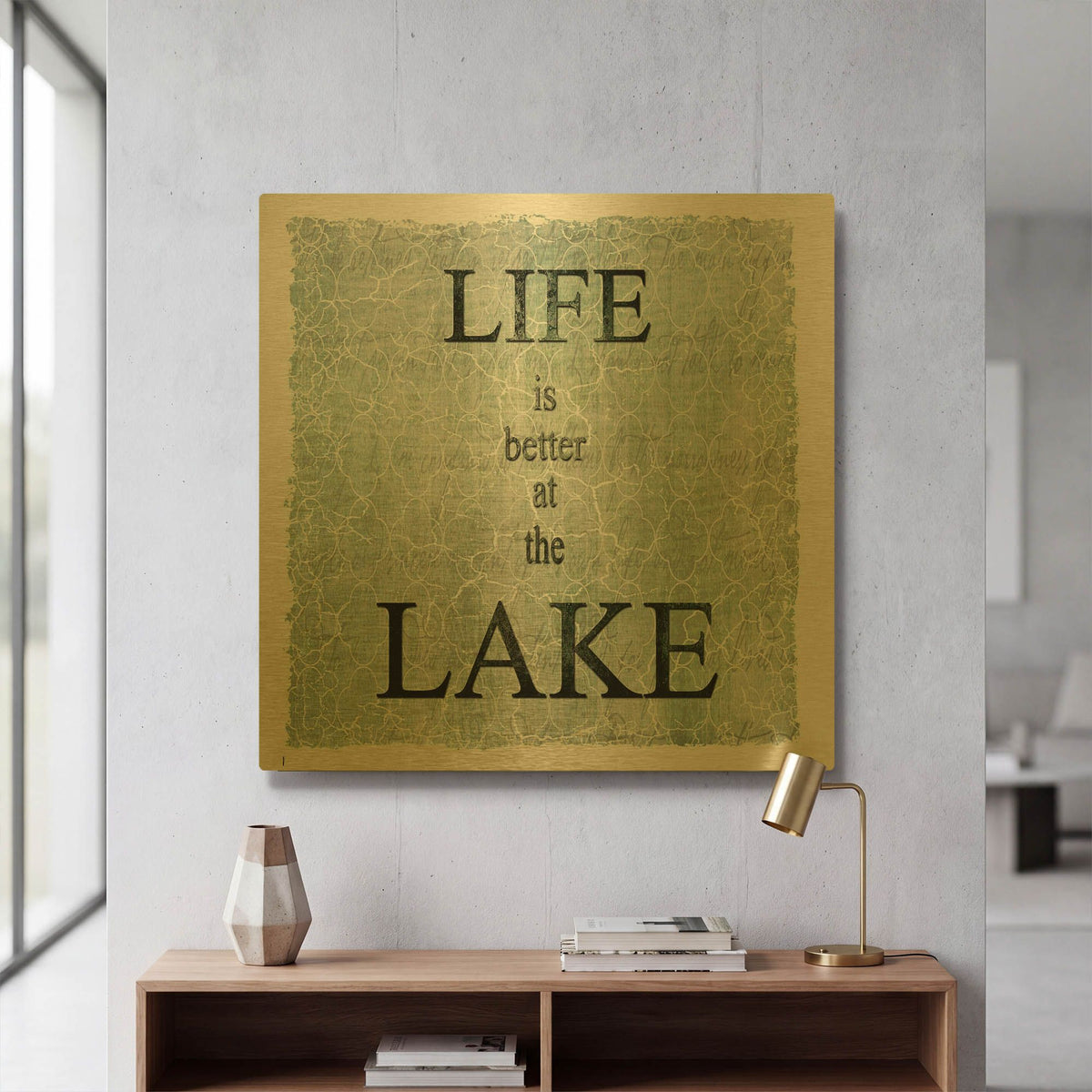 'Life Is Better At The Lake' By Lightbox Journal Gold Metal Wall Art