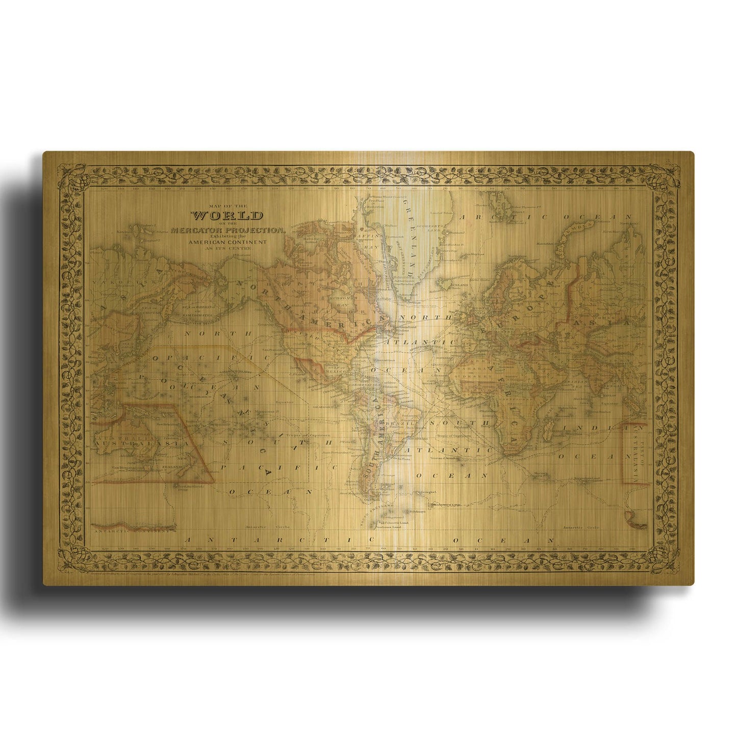 'Mitchell's World Map' By Mitchell Gold Metal Wall Art