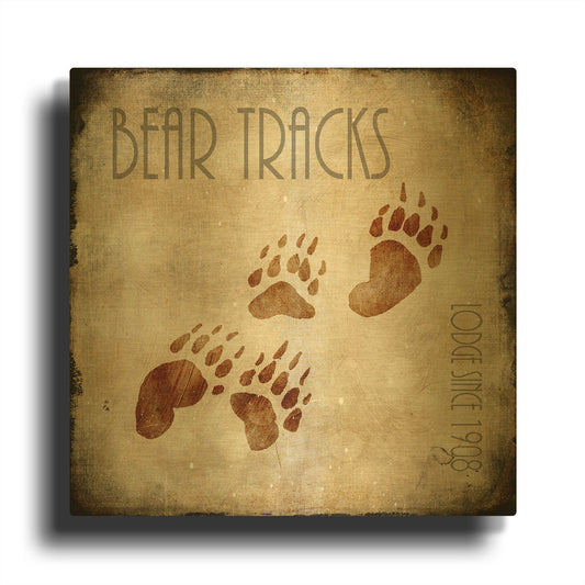 'Moose Lodge 2 - Bear Tracks' By Lightbox Journal Gold Metal Wall Art