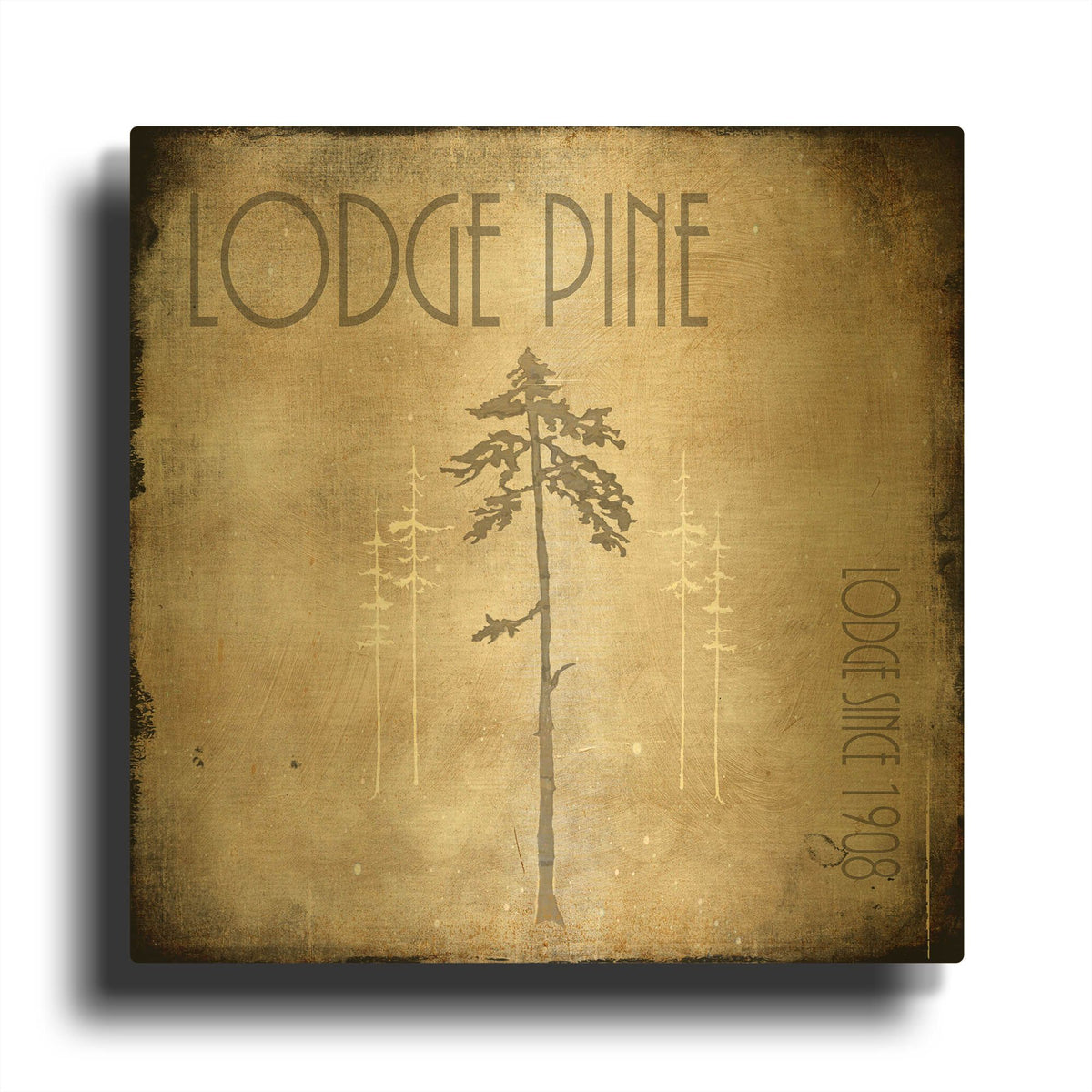 'Moose Lodge 2 - Lodge Pole 3' By Lightbox Journal Gold Metal Wall Art