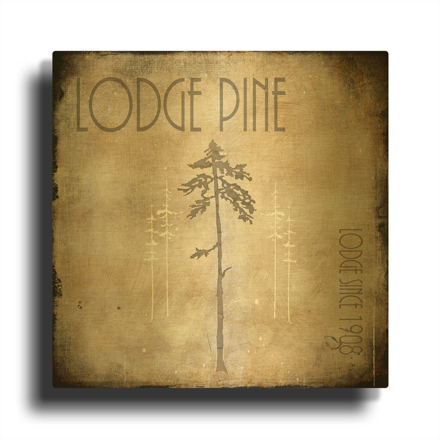 'Moose Lodge 2 - Lodge Pole 3' By Lightbox Journal Gold Metal Wall Art