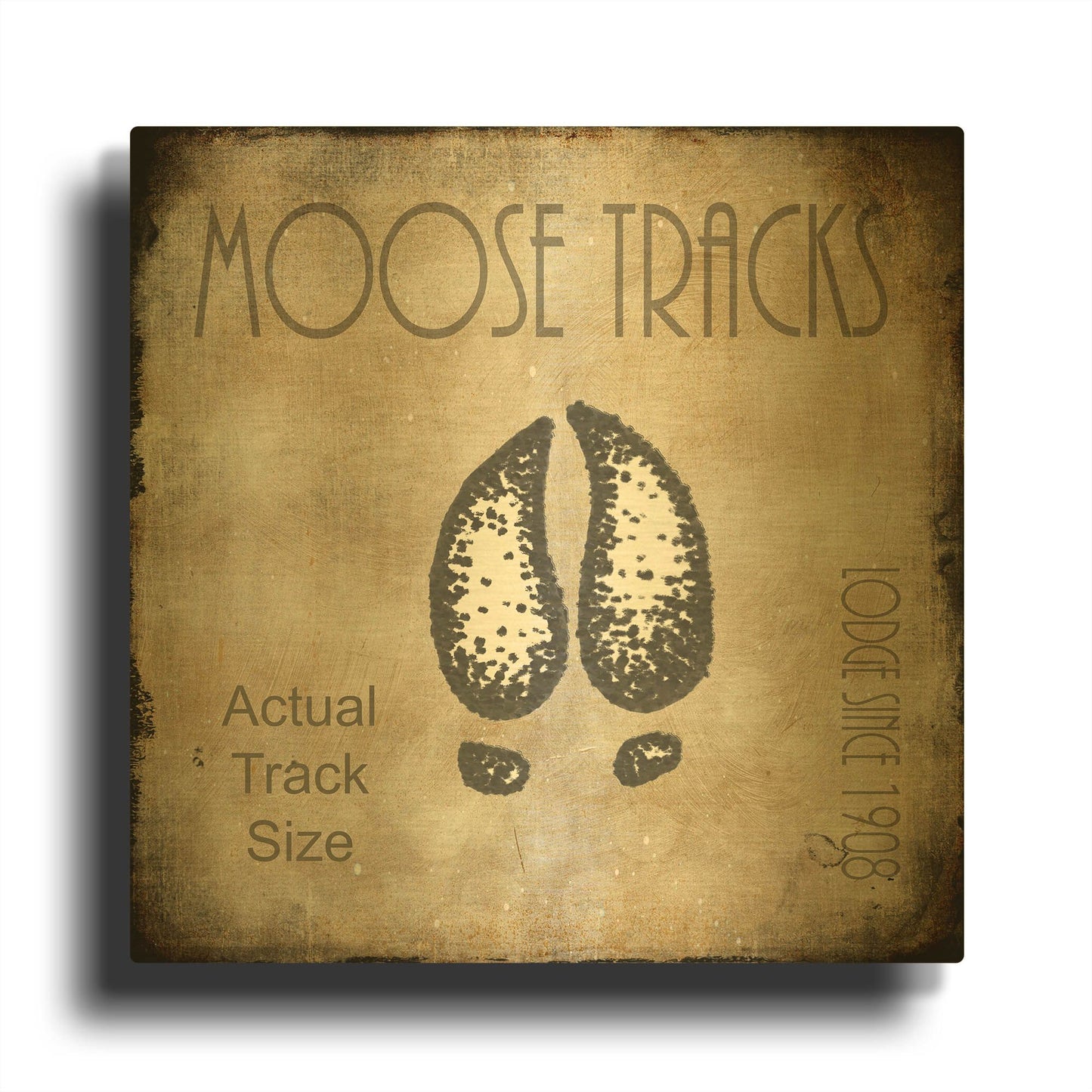 'Moose Lodge 2 - Moose Tracks 2' By Lightbox Journal Gold Metal Wall Art