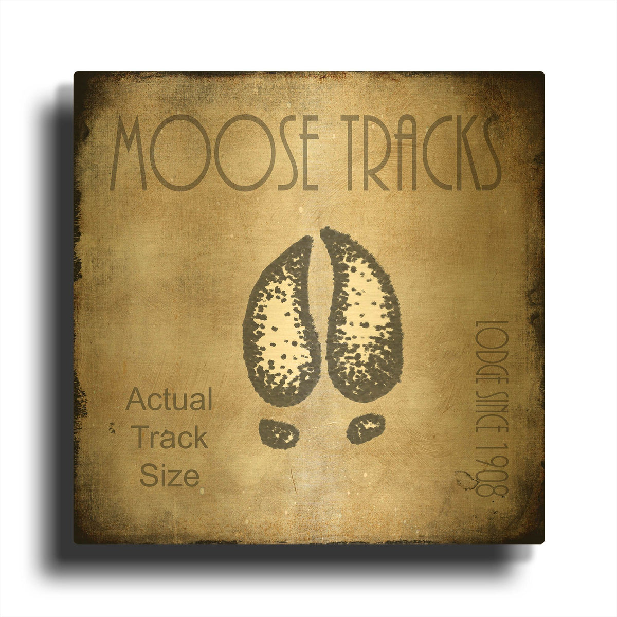 'Moose Lodge 2 - Moose Tracks 2' By Lightbox Journal Gold Metal Wall Art