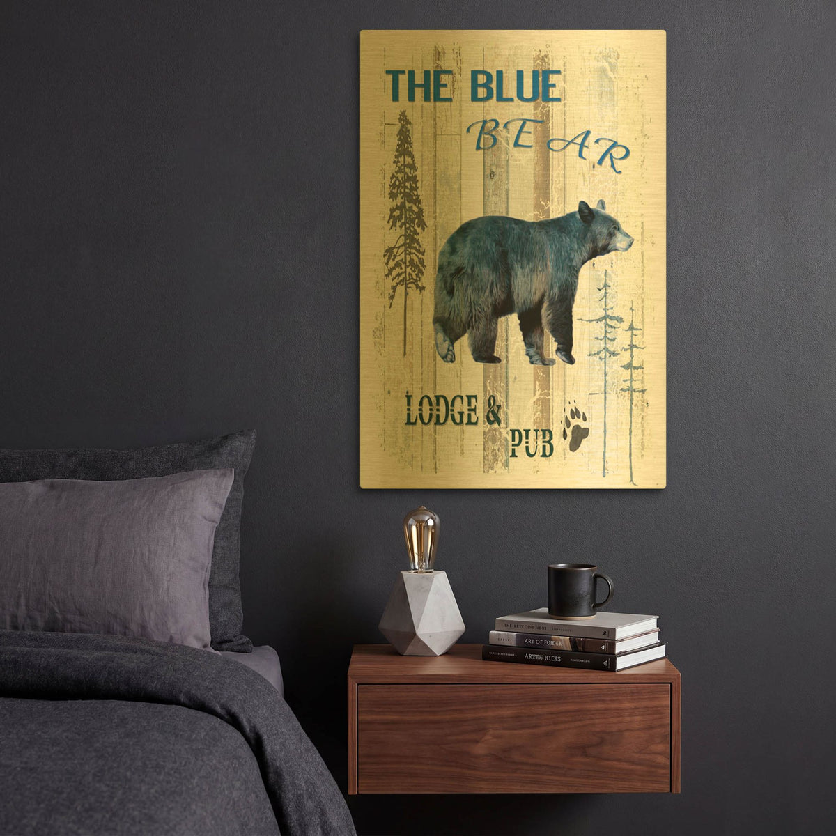 'The Blue Bear' By Lightbox Journal Gold Metal Wall Art