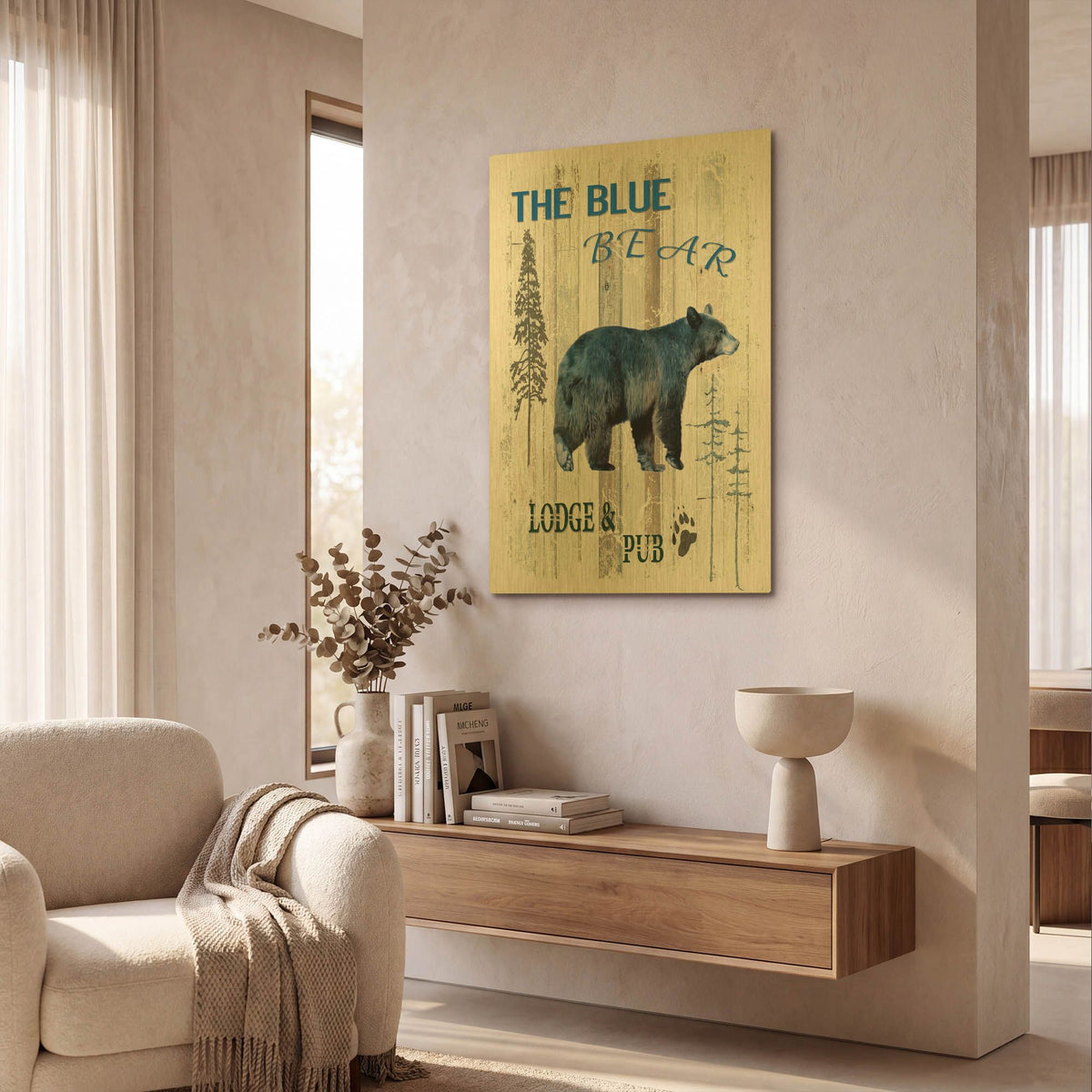 'The Blue Bear' By Lightbox Journal Gold Metal Wall Art