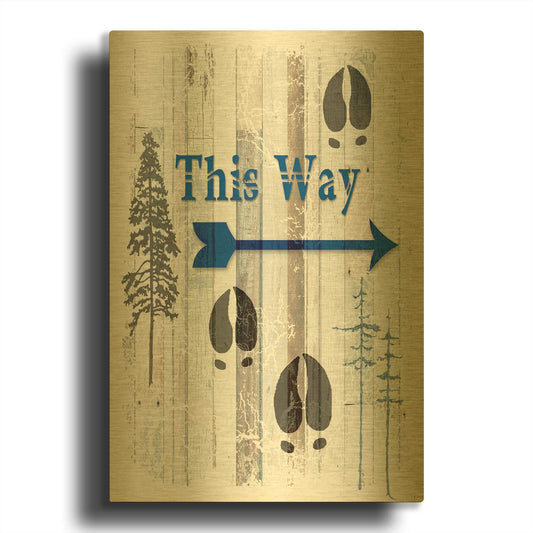 'The Blue Moose - This Way I' By Lightbox Journal Gold Metal Wall Art