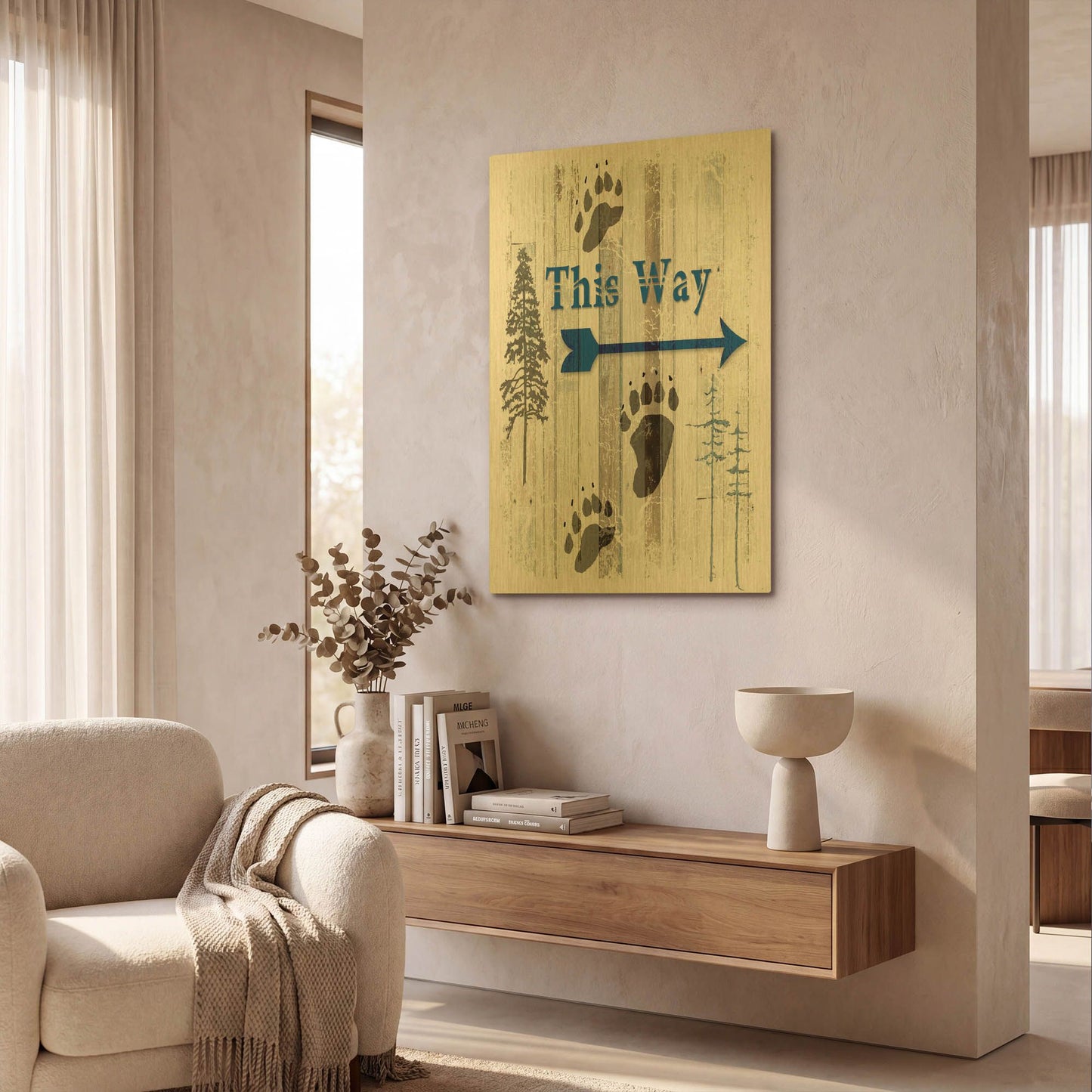 'The Blue Moose - This Way II' By Lightbox Journal Gold Metal Wall Art