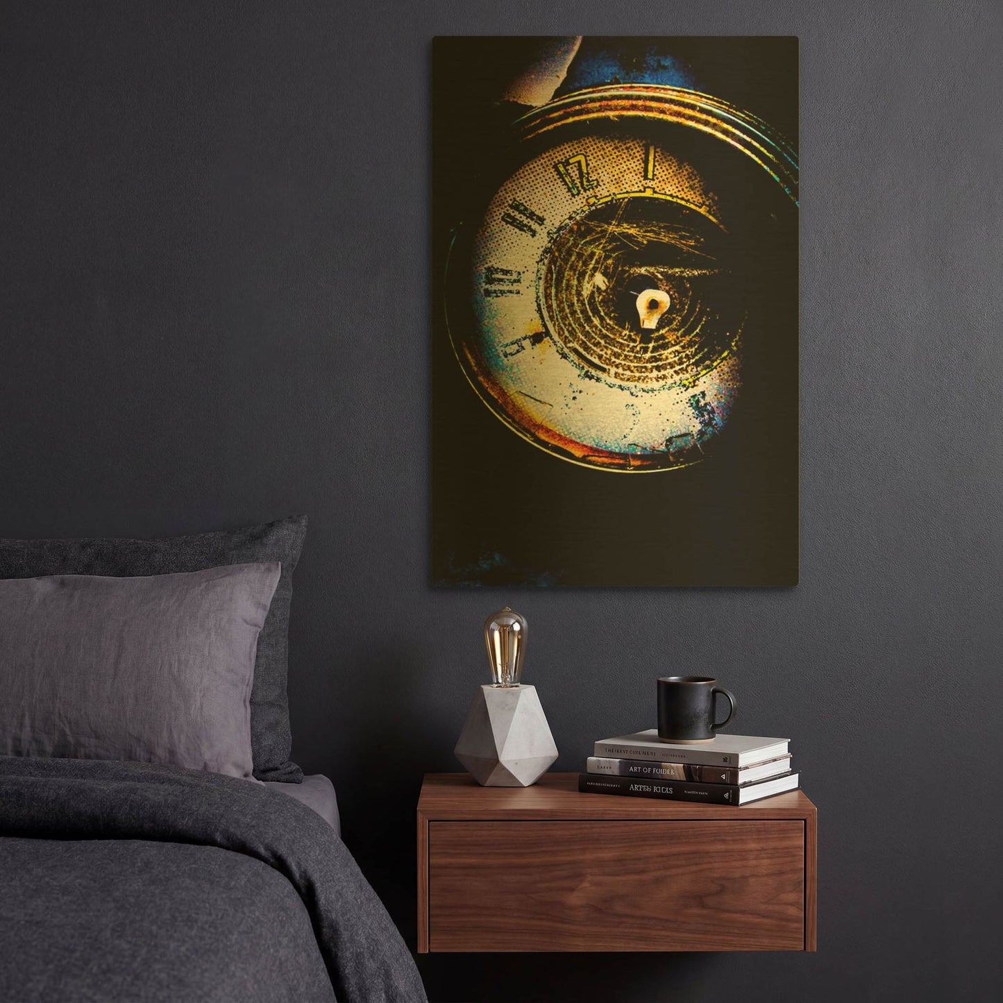 'Garage Clock' By Lightbox Journal Gold Metal Wall Art
