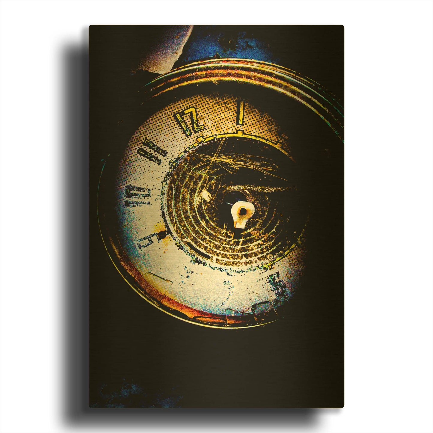 'Garage Clock' By Lightbox Journal Gold Metal Wall Art