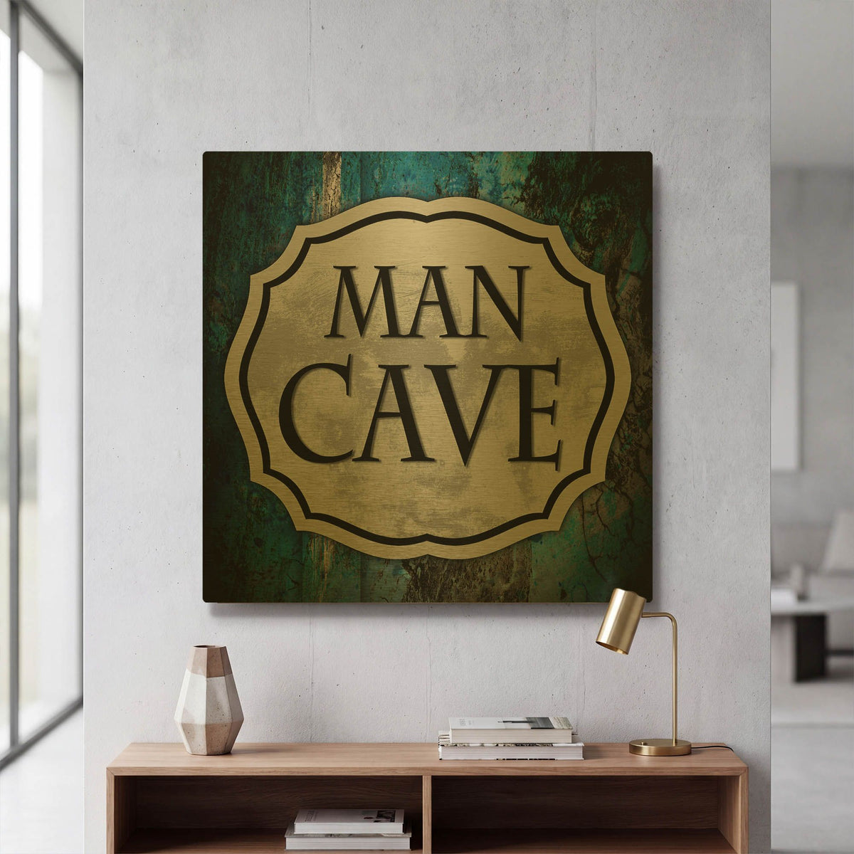 'Man Cave 1' By Lightbox Journal Gold Metal Wall Art
