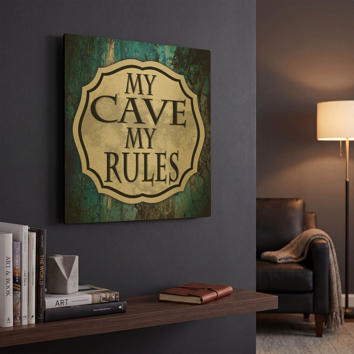'Man Cave 2' By Lightbox Journal Gold Metal Wall Art