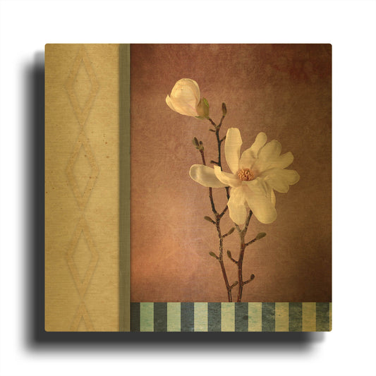 'Magnolia Diamond 2' By Lightbox Journal Gold Metal Wall Art