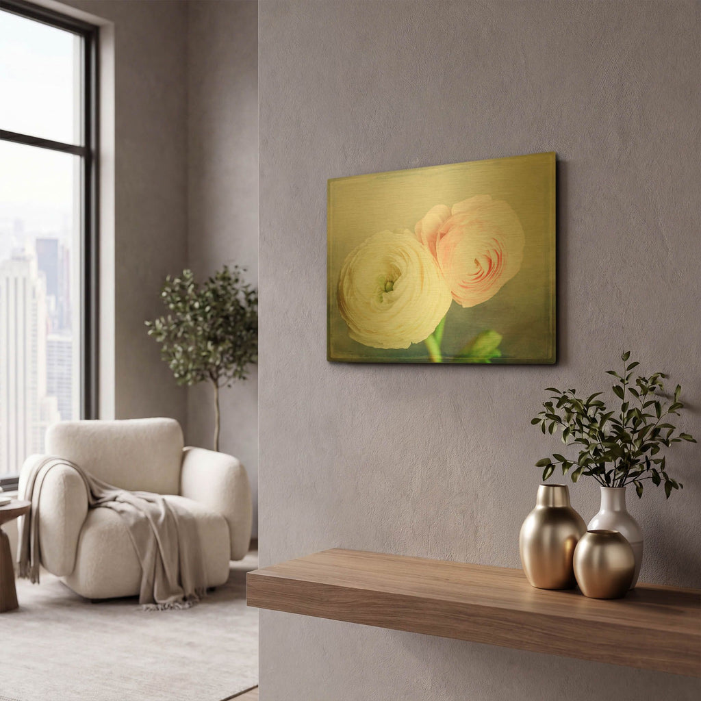 'Peony 06' By Lightbox Journal Gold Metal Wall Art
