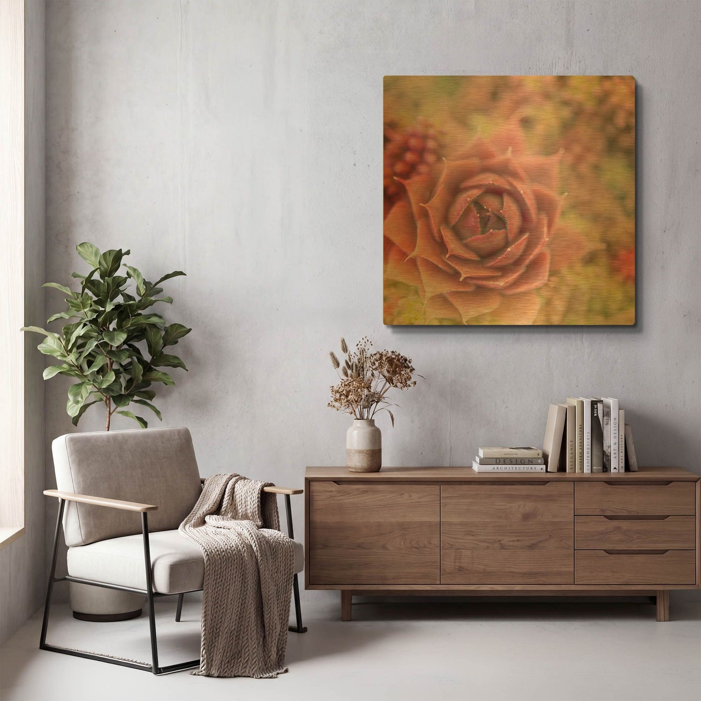 'Succulents 02' By Lightbox Journal Gold Metal Wall Art