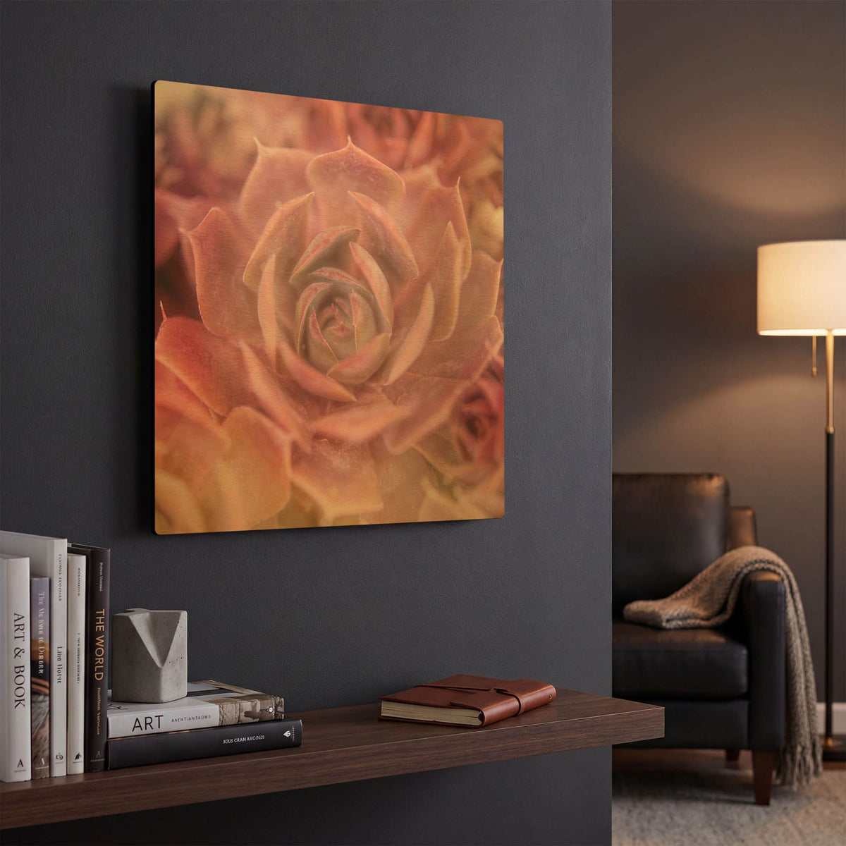 'Succulents 04' By Lightbox Journal Gold Metal Wall Art