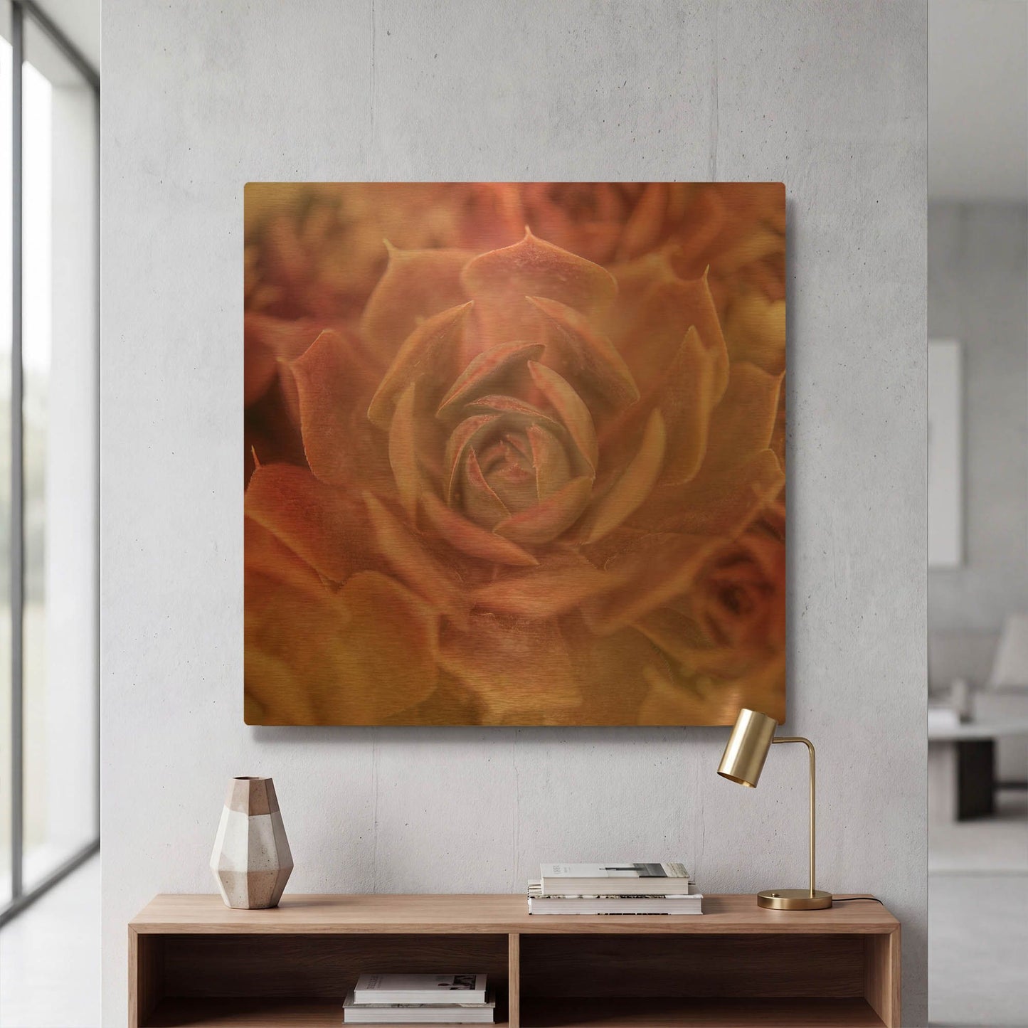'Succulents 04' By Lightbox Journal Gold Metal Wall Art
