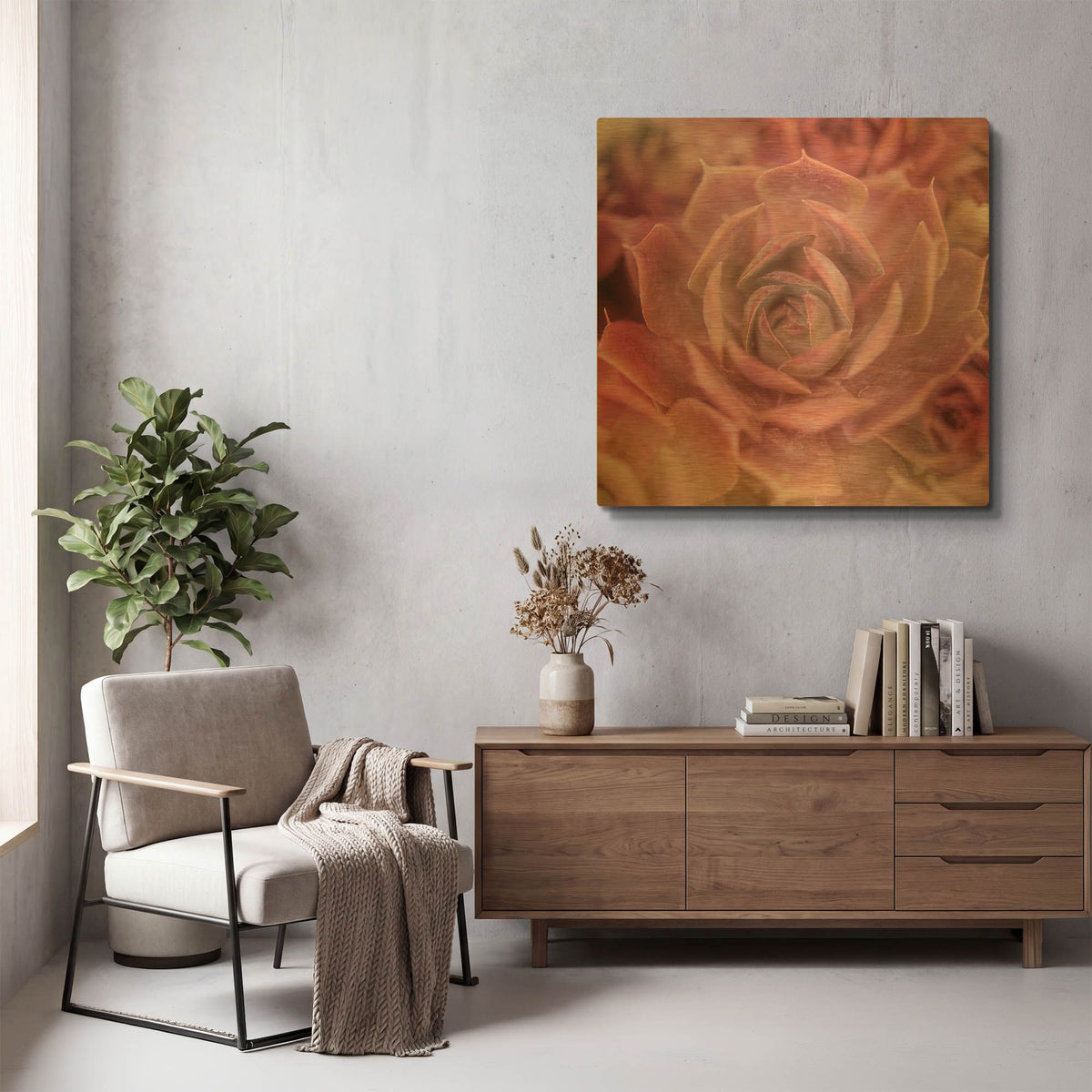 'Succulents 04' By Lightbox Journal Gold Metal Wall Art