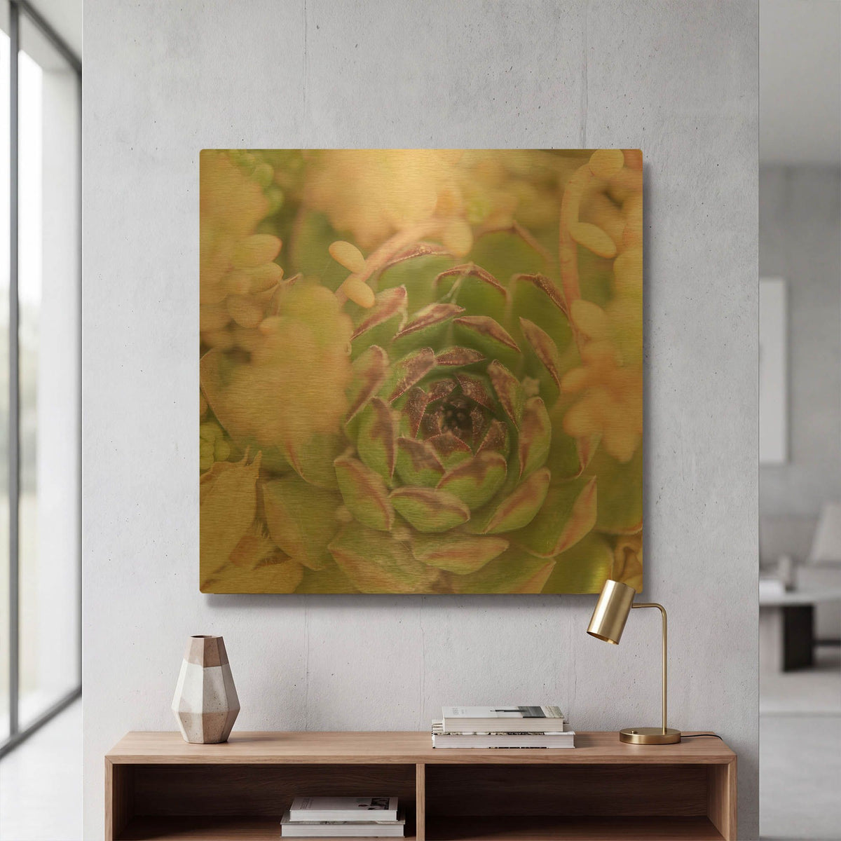 'Succulents 08' By Lightbox Journal Gold Metal Wall Art