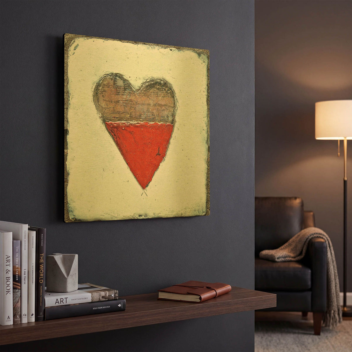 'Red Hot Love 3 2' By LovIsArt Gold Metal Wall Art