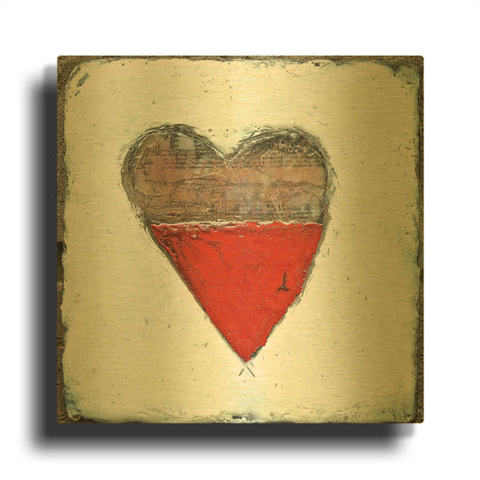 'Red Hot Love 3 2' By LovIsArt Gold Metal Wall Art