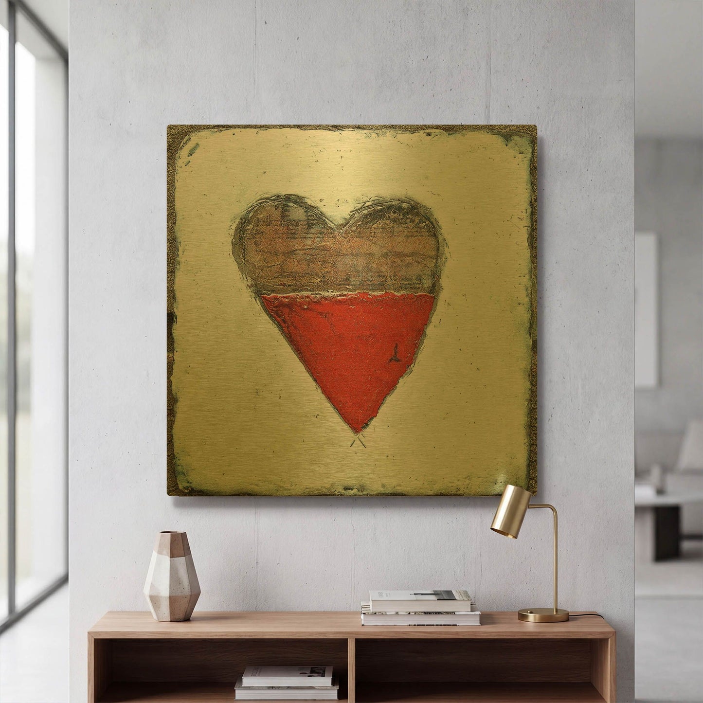 'Red Hot Love 3 2' By LovIsArt Gold Metal Wall Art