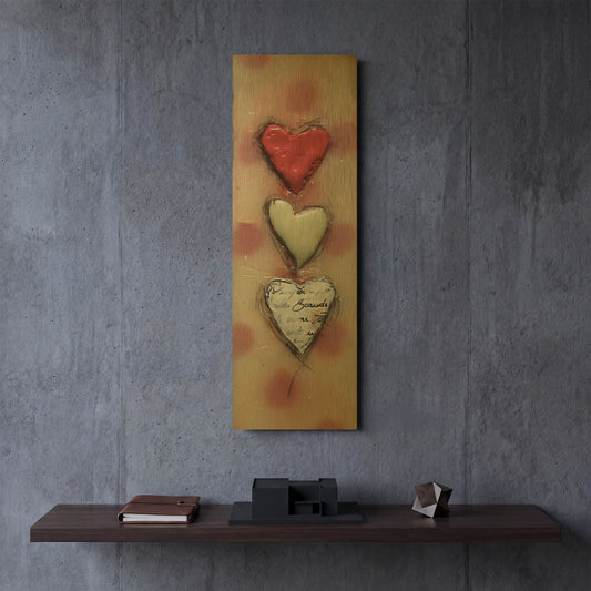 'Triple Threat' By LovIsArt Gold Metal Wall Art
