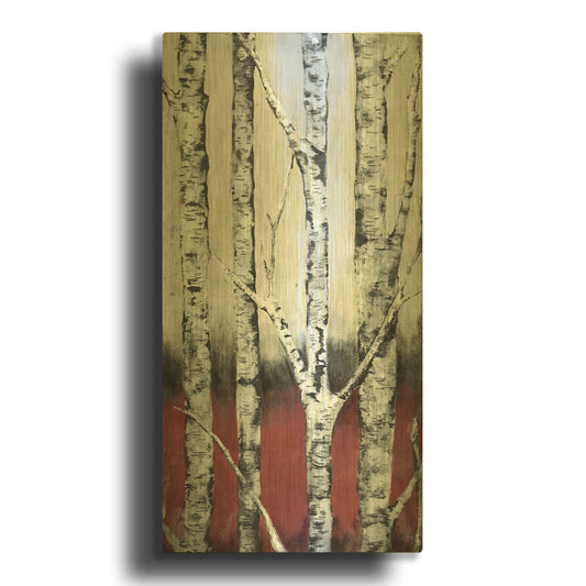 'Autumn Birch' By LovIsArt Gold Metal Wall Art