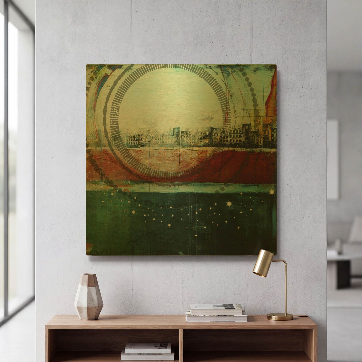 'Bright Lights, Big City' By LovIsArt Gold Metal Wall Art