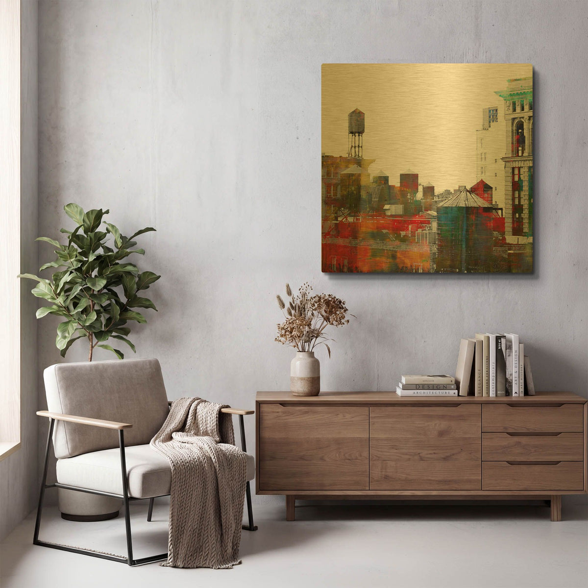 'Where The Streets Have No Name' By LovIsArt Gold Metal Wall Art