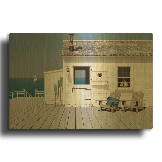 'Dock House' By Zhen-Huan Lu Gold Metal Wall Art