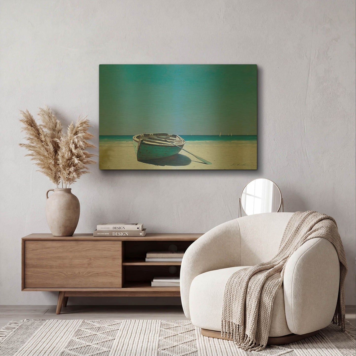 'Boat 1' By Zhen-Huan Lu Gold Metal Wall Art
