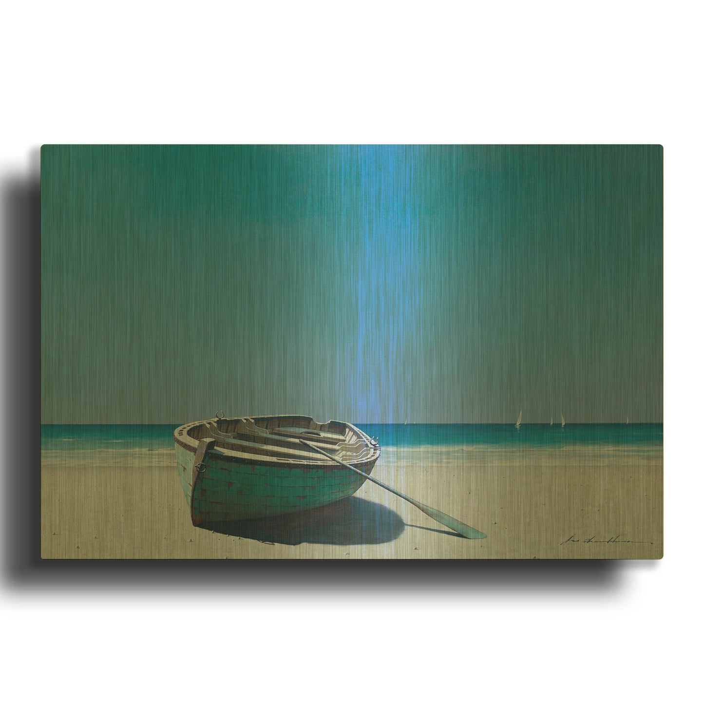 'Boat 1' By Zhen-Huan Lu Gold Metal Wall Art